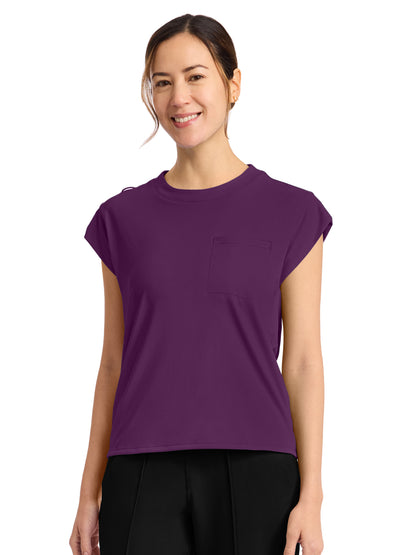 Women's 1-Pocket Crew Neck Top - CK936 - Wild Mulberry