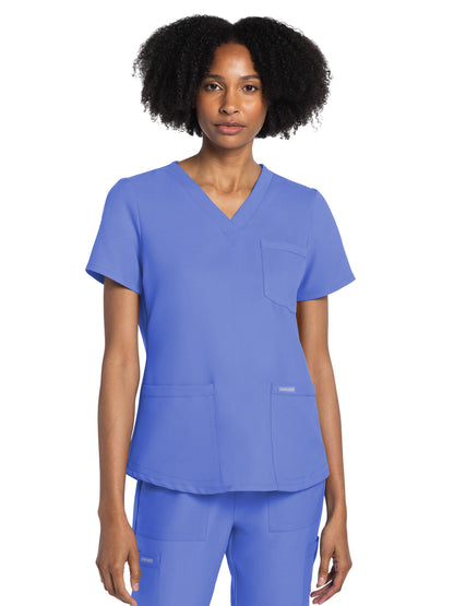 Women's 3-Pocket V-Neck Top - CK961A - Ciel