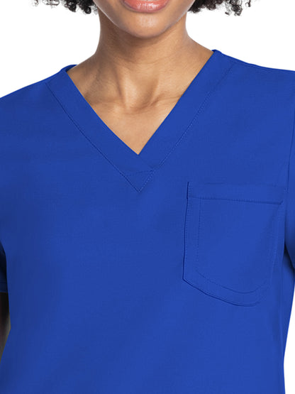 Women's 3-Pocket V-Neck Top - CK961A - Royal