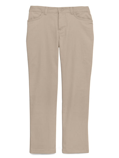 Girl's 4-Pocket Matchstick Husky Pant - CR025H - Khaki