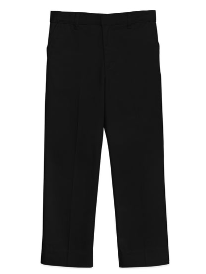 Boy's 4-Pocket Flat Front Husky Pant - CR032H - Black