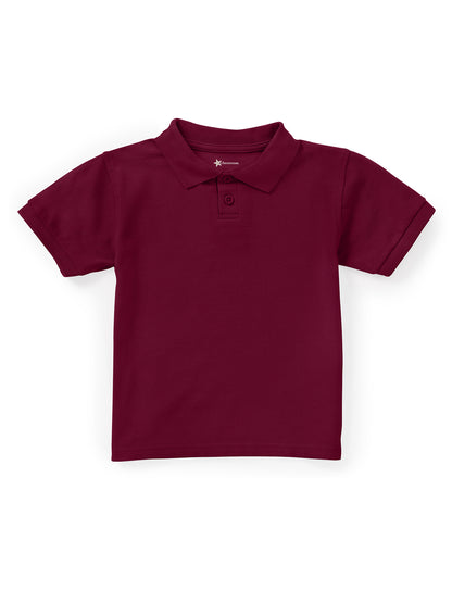 Unisex Toddler Short Sleeve Pique Polo - CR832D - Burgundy