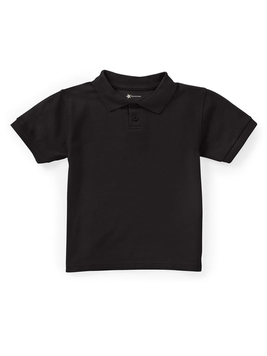 Unisex Toddler Short Sleeve Pique Polo - CR832D - Black