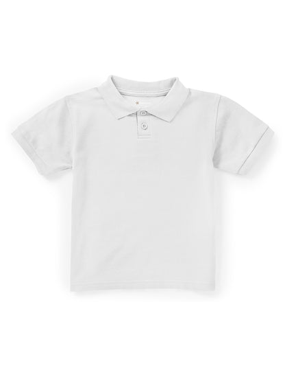 Unisex Toddler Short Sleeve Pique Polo - CR832D - White