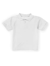 Unisex Toddler Short Sleeve Pique Polo - CR832D - White
