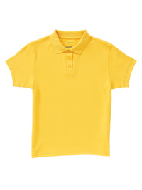 Junior Girls' Short Sleeve Fitted Interlock Polo - CR858X - Yellow