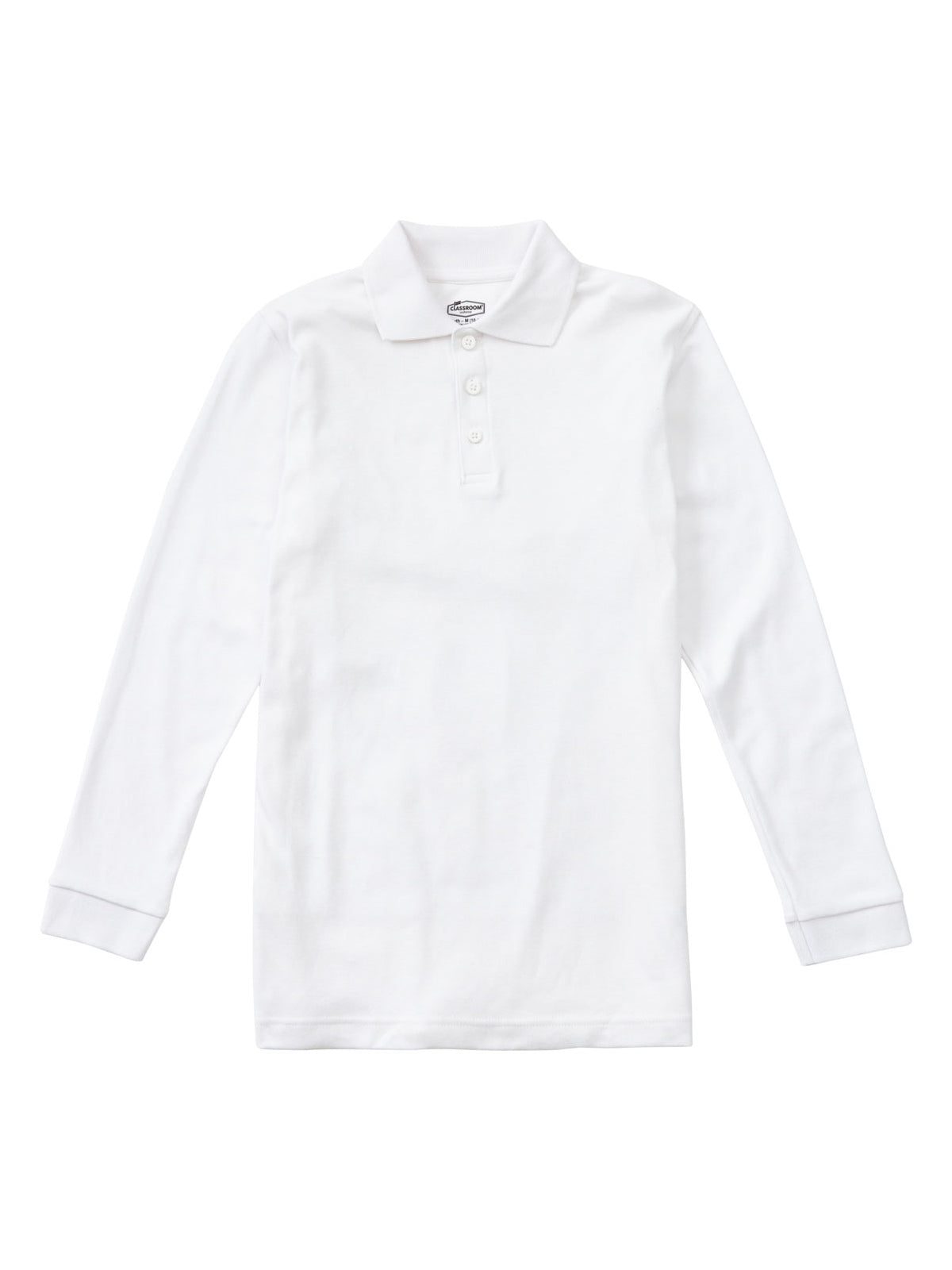 Unisex Adult Long Sleeve Interlock Polo - CR873X - White