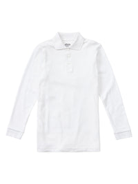 Unisex Adult Long Sleeve Interlock Polo - CR873X - White