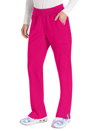 Women's 7-Pocket Natural Rise Tapered Leg Pant - DK005 - Hot Pink