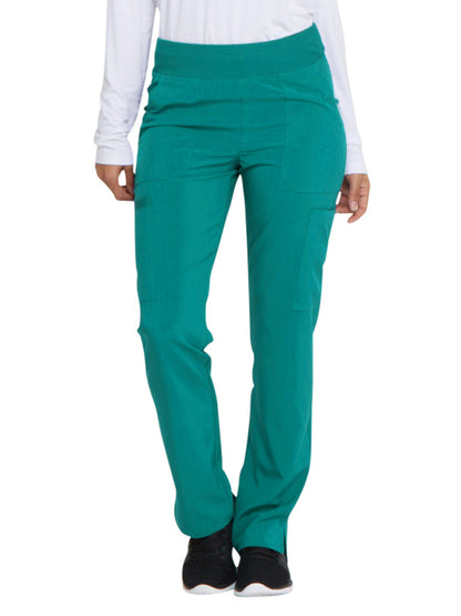 Women's Natural Rise Tapered Leg Pull-On Pant - DK005 - Teal Blue