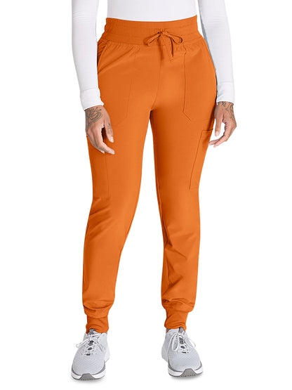 Women's 6-Pocket Mid Rise Jogger Pant - DK065 - Apricot Orange