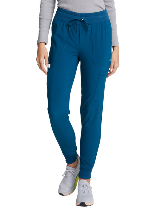 Women's 6-Pocket Mid Rise Jogger Pant - DK065 - Caribbean Blue