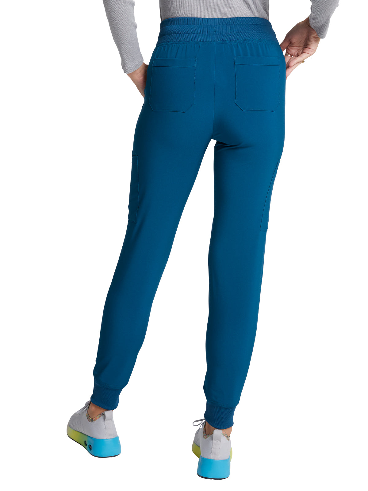 Women's 6-Pocket Mid Rise Jogger Pant - DK065 - Caribbean Blue