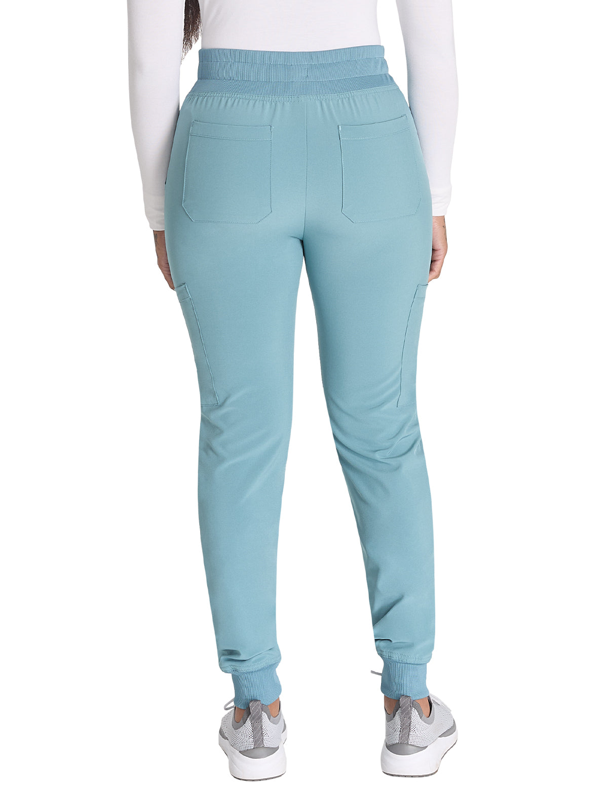 Women's 6-Pocket Mid Rise Jogger Pant - DK065 - Mineral Blue