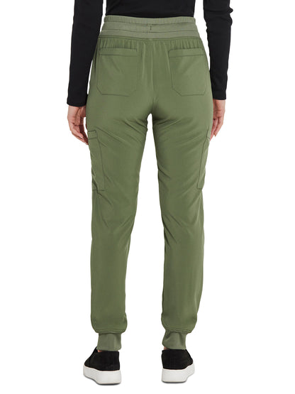 Women's 6-Pocket Mid Rise Jogger Pant - DK065 - Olive