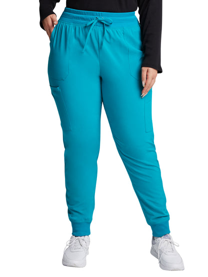 Women's 6-Pocket Mid Rise Jogger Pant - DK065 - Teal Blue