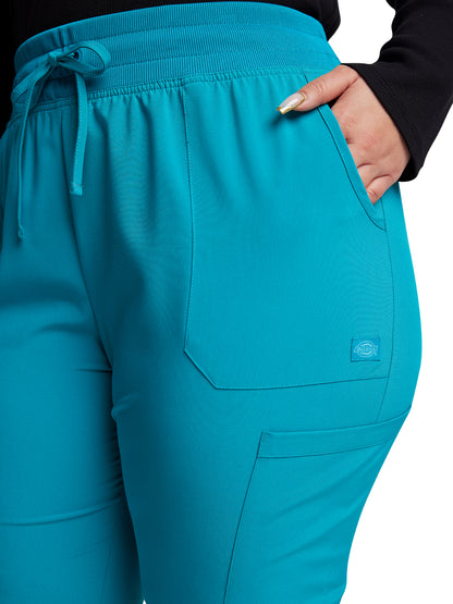 Women's 6-Pocket Mid Rise Jogger Pant - DK065 - Teal Blue