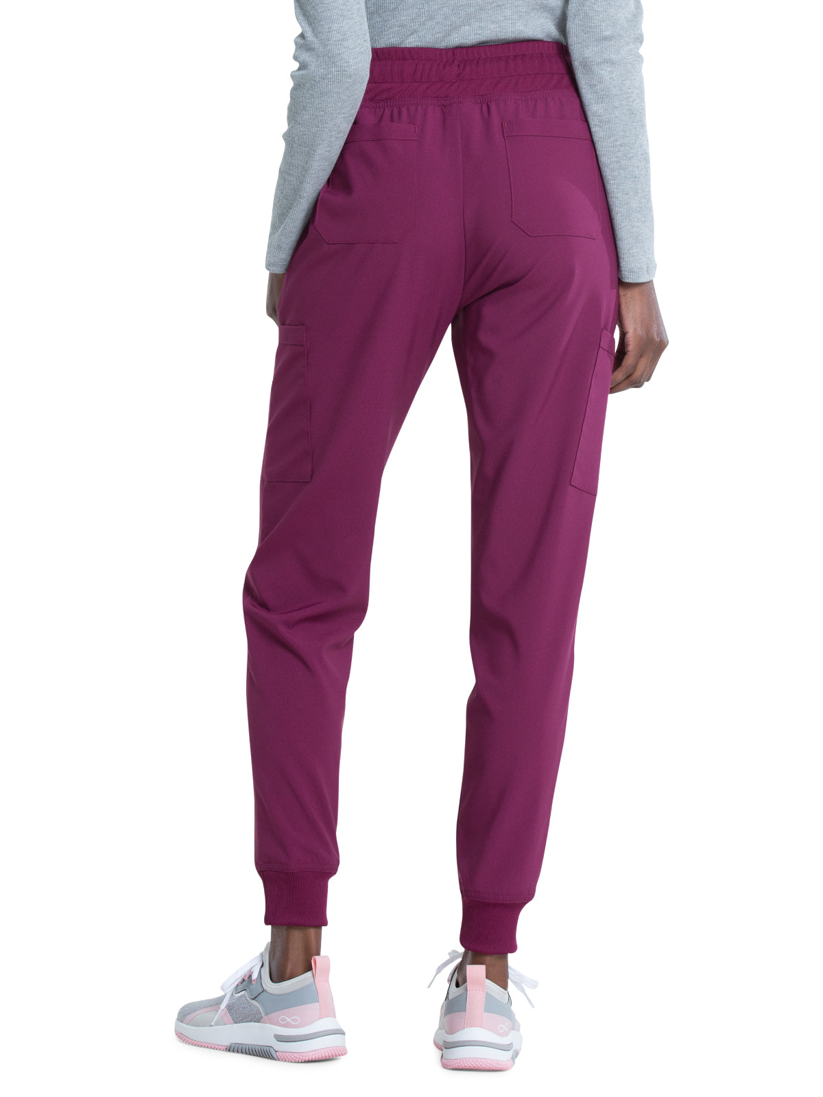 Women's 6-Pocket Mid Rise Jogger Pant - DK065 - Wine