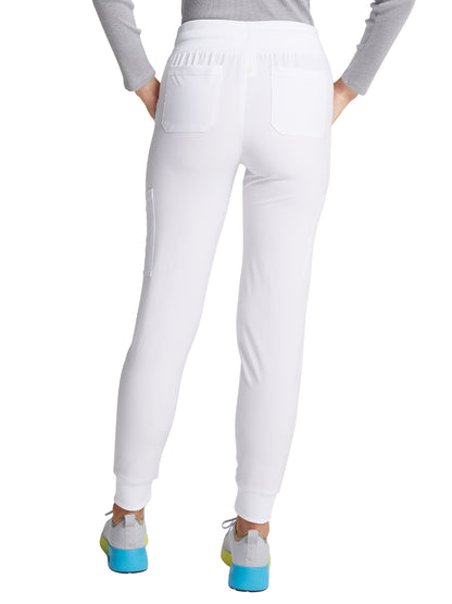 Women's 6-Pocket Mid Rise Jogger Pant - DK065 - White