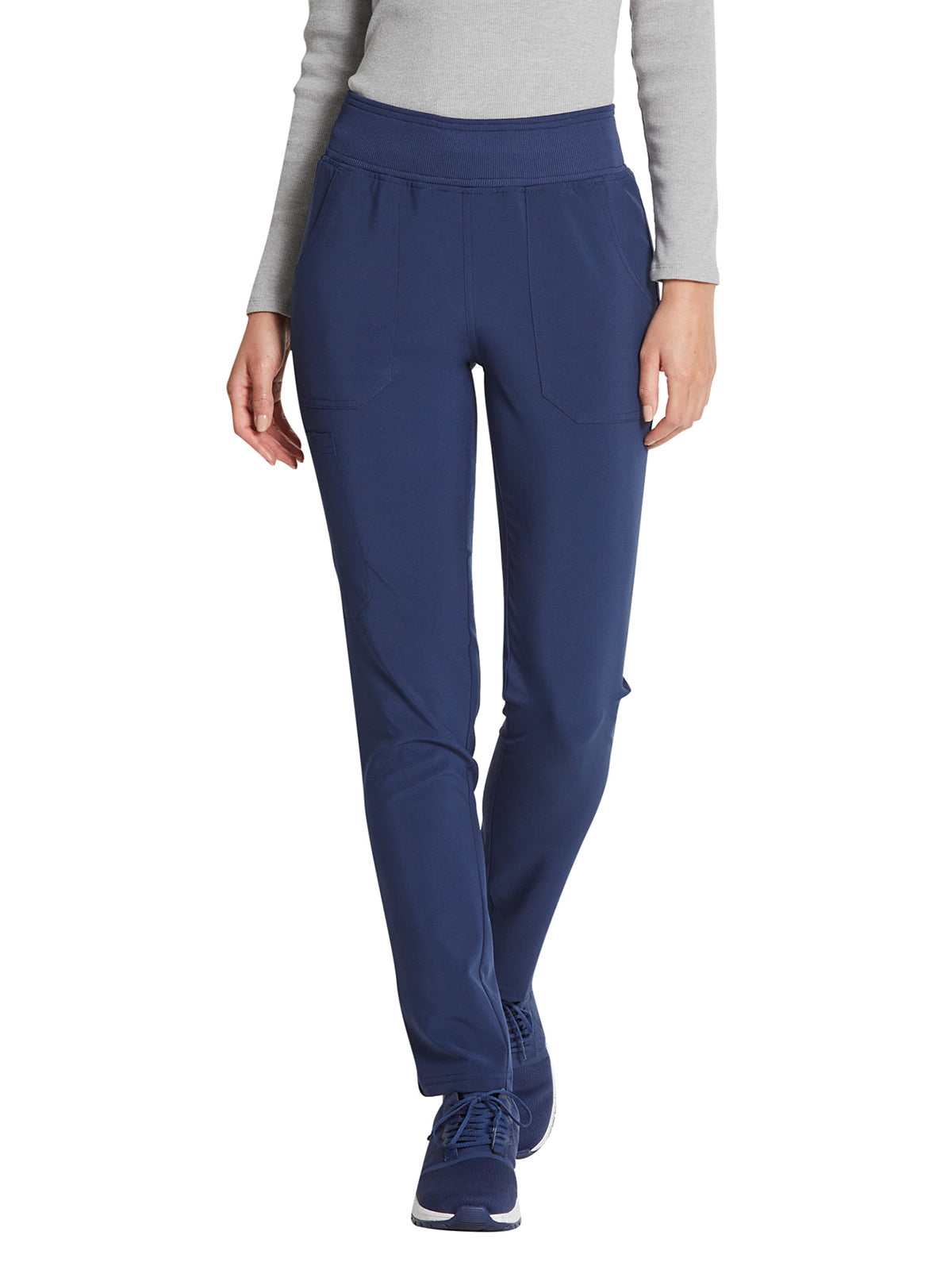 Women's 5-Pocket Mid Rise Tapered Leg Pant - DK090 - Navy