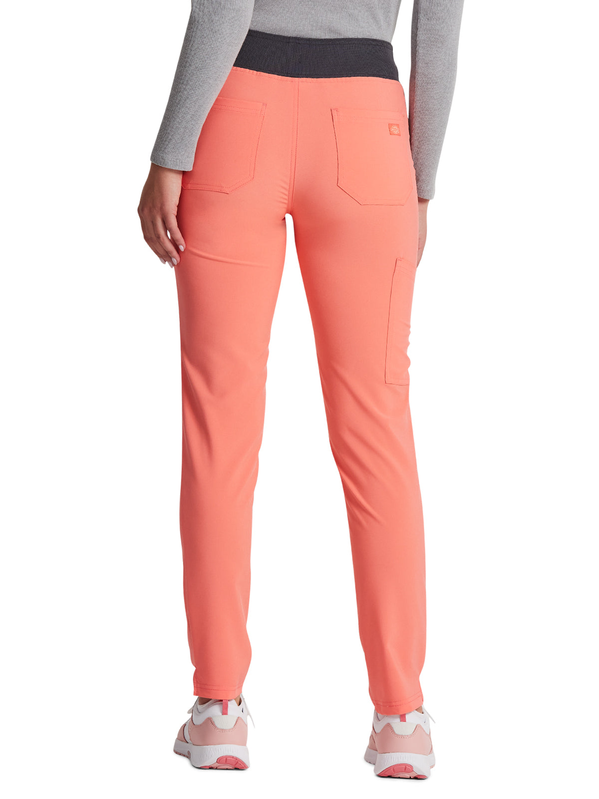 Women's 5-Pocket Mid Rise Tapered Leg Pant - DK090 - Ravishing Coral / Pewter