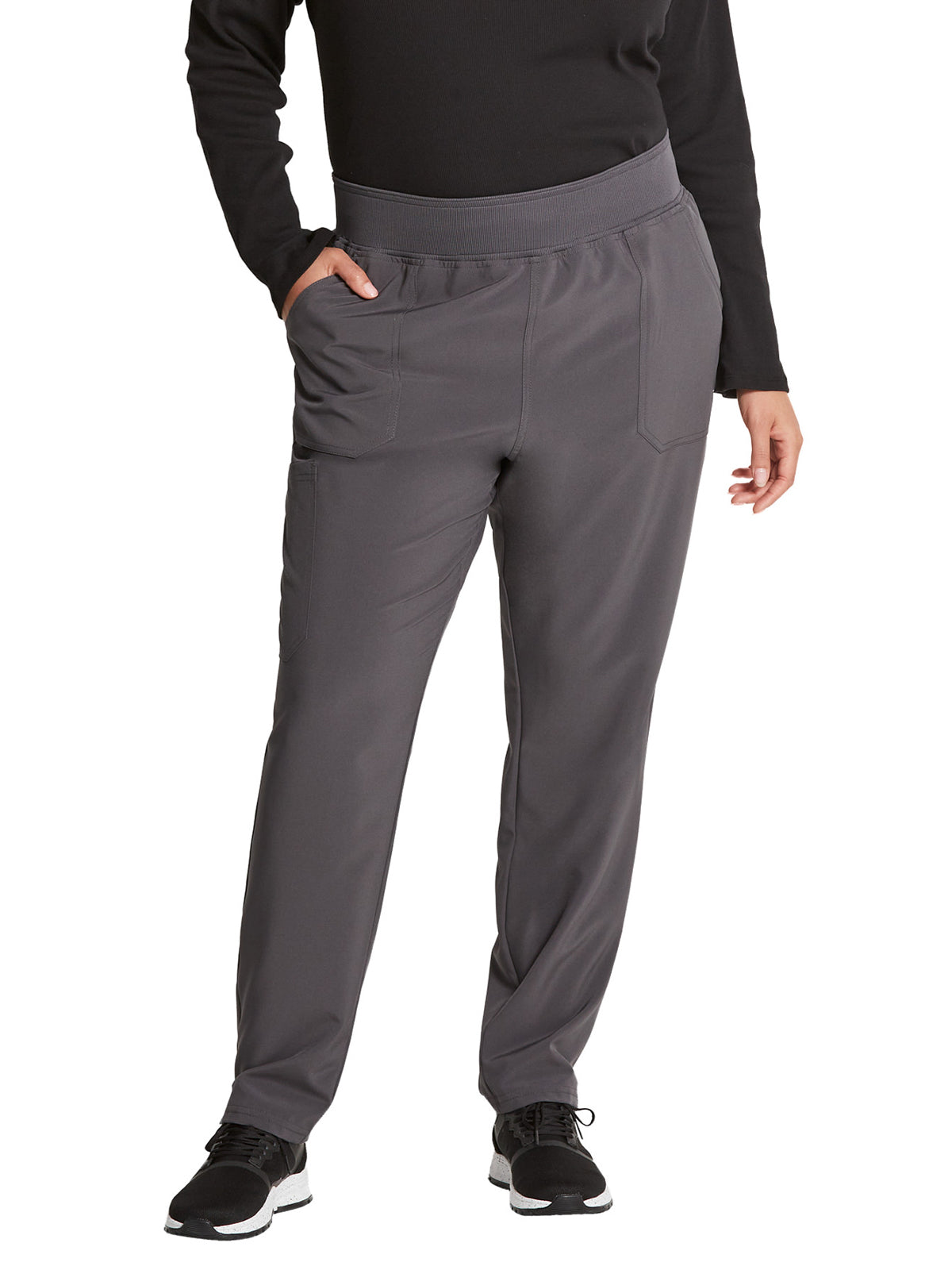 Women's 5-Pocket Mid Rise Tapered Leg Pant - DK090 - Pewter