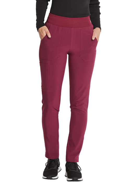 Women's 5-Pocket Mid Rise Tapered Leg Pant - DK090 - Wine