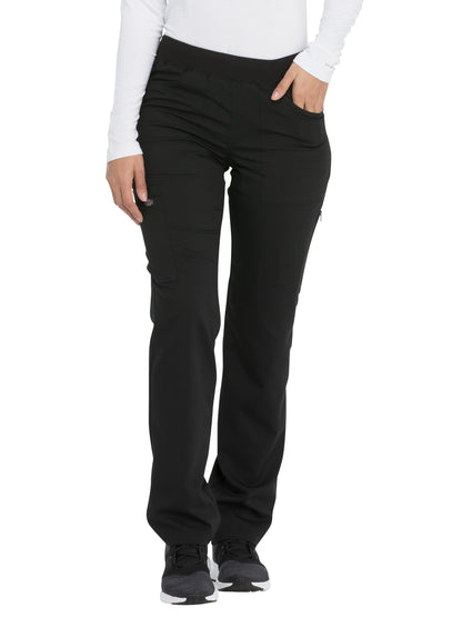 Women's 6-Pocket Mid Rise Tapered Leg Pant - DK135 - Black