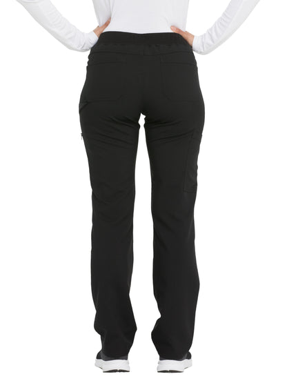 Women's 6-Pocket Mid Rise Tapered Leg Pant - DK135 - Black