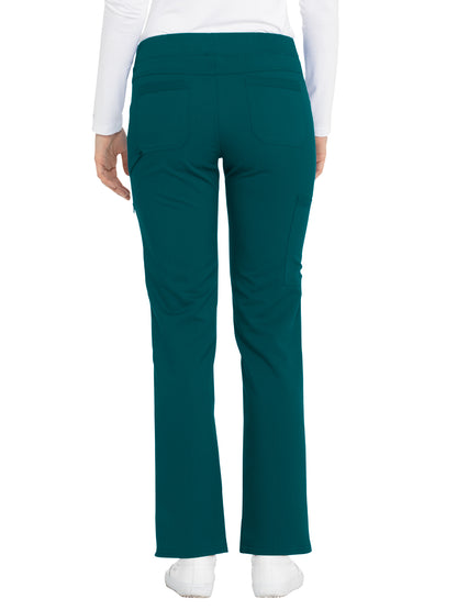 Women's 6-Pocket Mid Rise Tapered Leg Pant - DK135 - Caribbean Blue