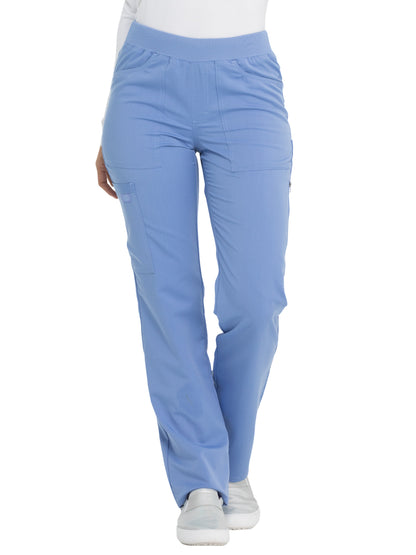 Women's 6-Pocket Mid Rise Tapered Leg Pant - DK135 - Ciel Blue