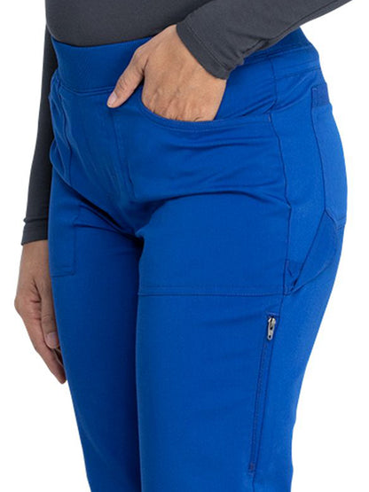 Women's 6-Pocket Mid Rise Tapered Leg Pant - DK135 - Galaxy Blue