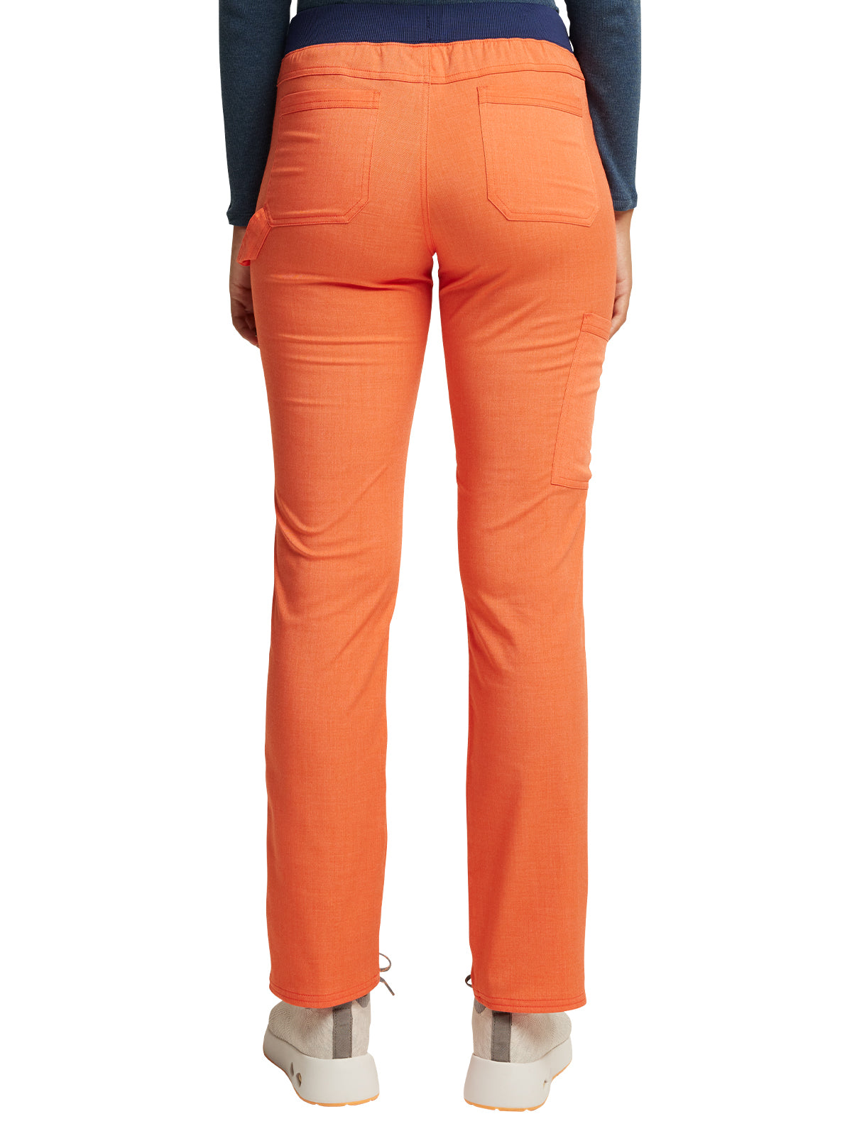 Women's 6-Pocket Mid Rise Tapered Leg Pant - DK135 - Heather Mystic Peach