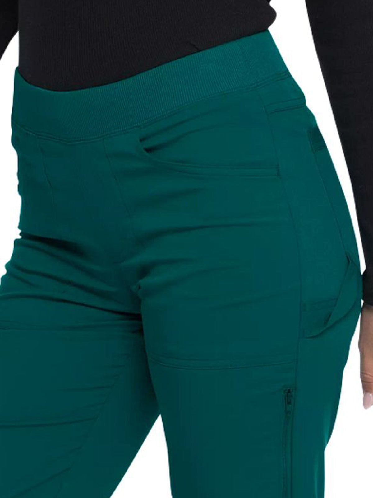 Women's 6-Pocket Mid Rise Tapered Leg Pant - DK135 - Hunter Green