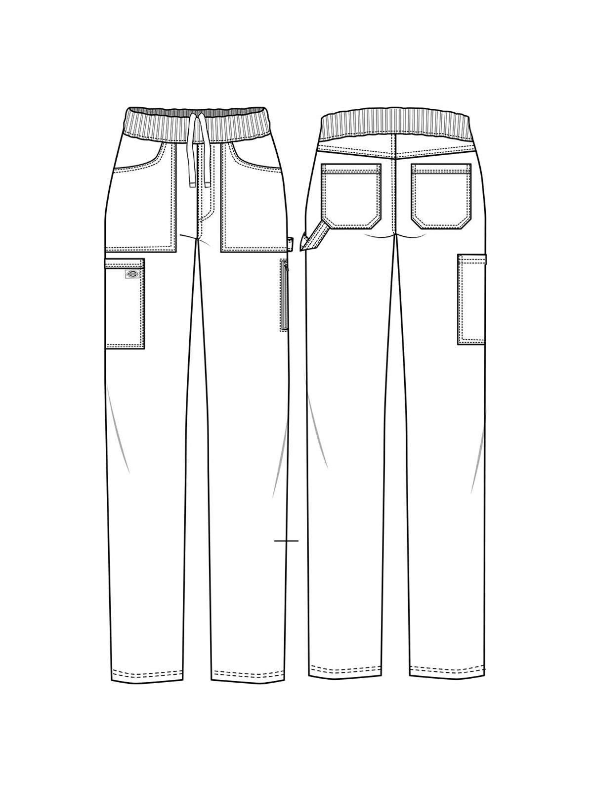 Women's 6-Pocket Mid Rise Tapered Leg Pant - DK135 - White