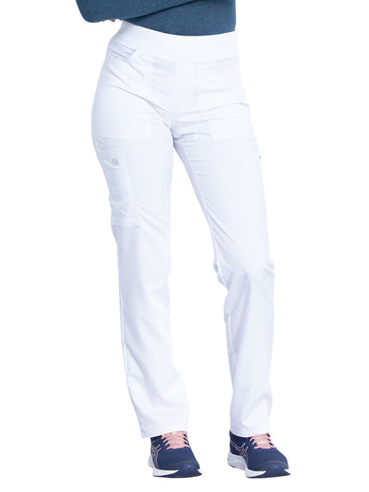 Women's 6-Pocket Mid Rise Tapered Leg Pant - DK135 - White