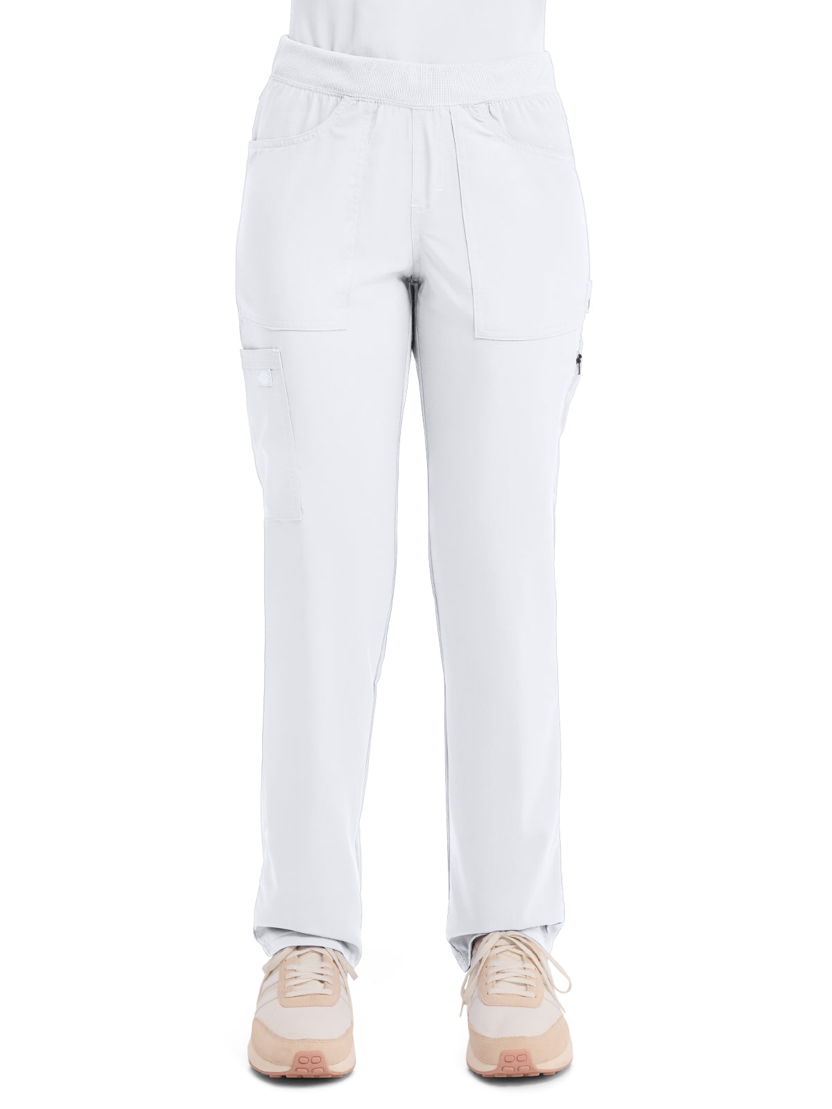 Women's 6-Pocket Mid Rise Tapered Leg Pant - DK135 - White