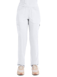 Women's 6-Pocket Mid Rise Tapered Leg Pant - DK135 - White