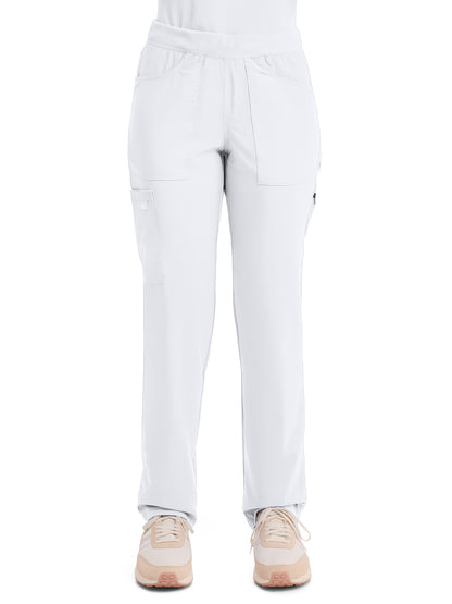 Women's 6-Pocket Mid Rise Tapered Leg Pant - DK135 - White