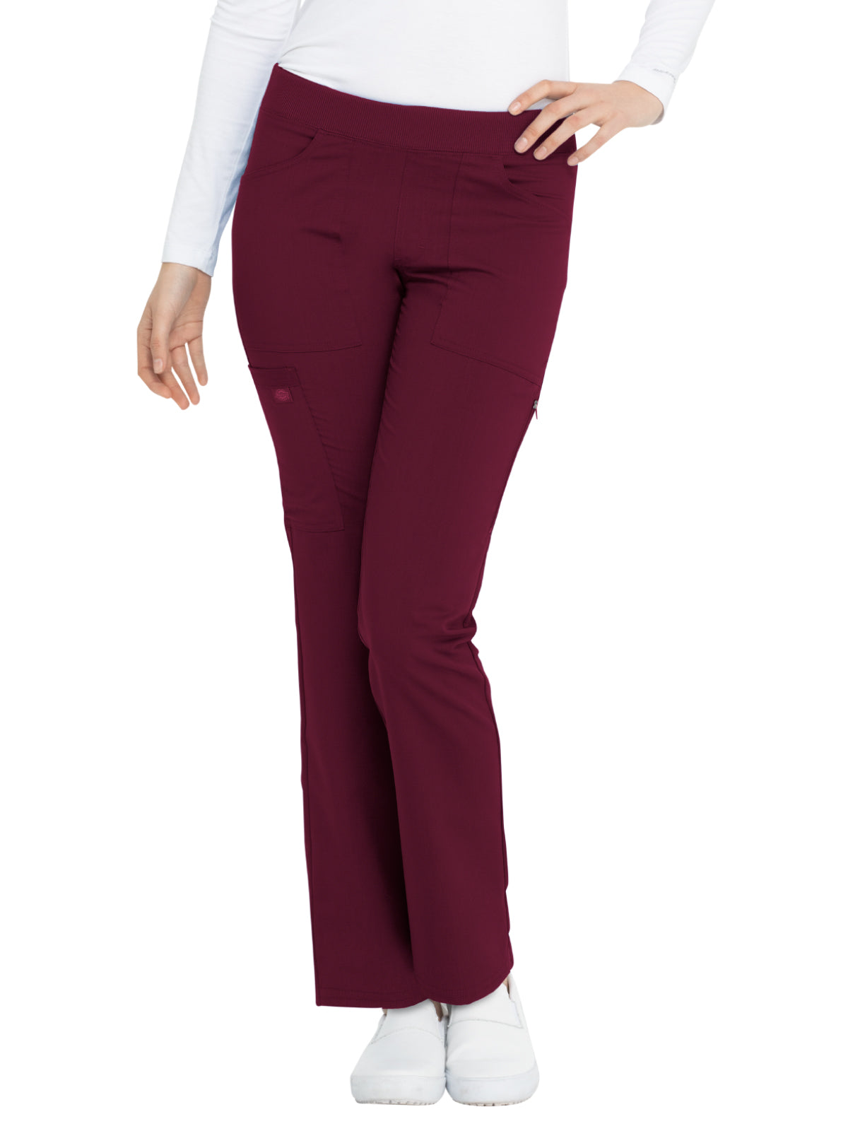 Women's 6-Pocket Mid Rise Tapered Leg Pant - DK135 - Wine