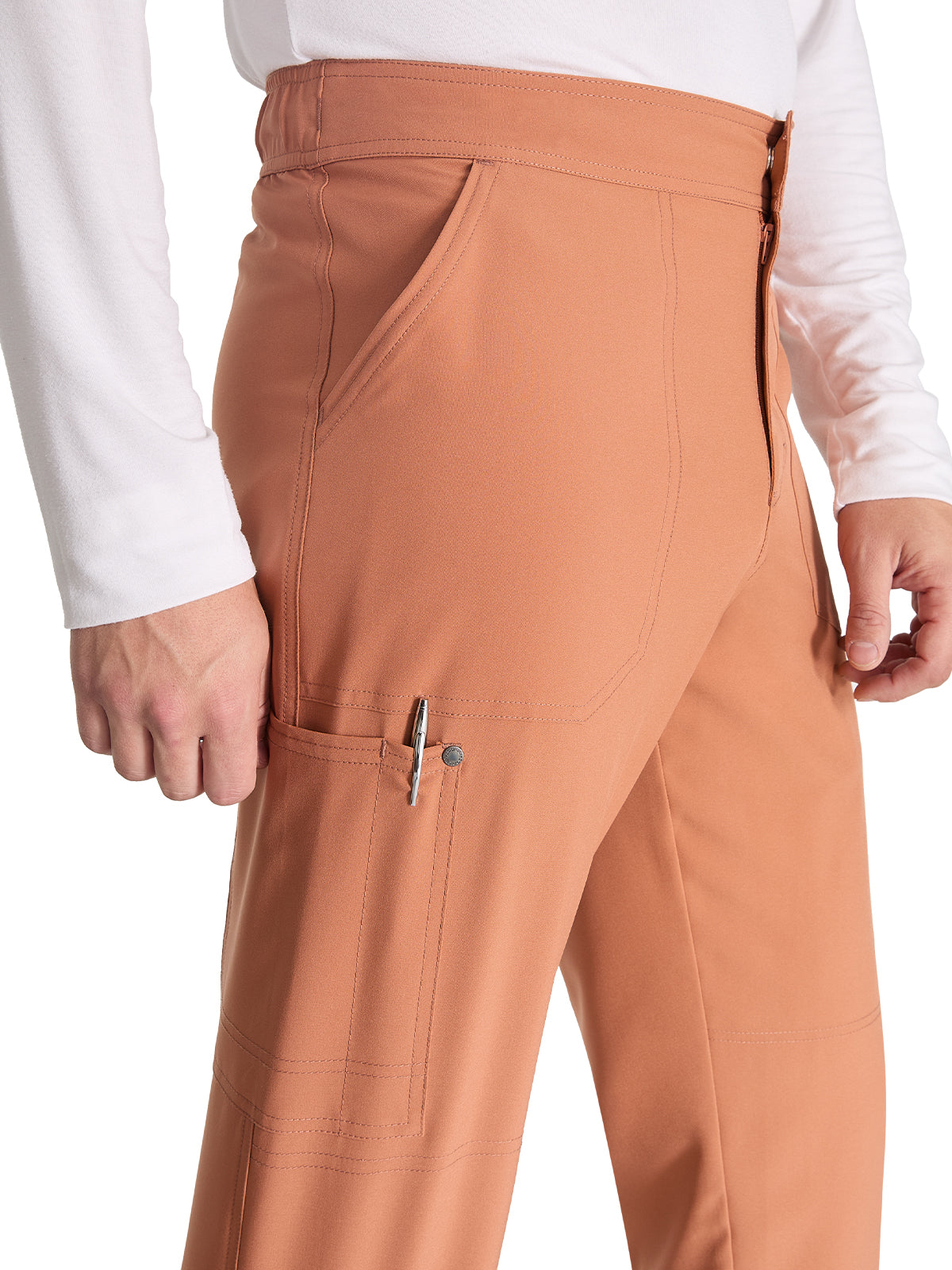 Men's 4-Pocket Zip Fly Scrub Pant - DK216 - Ginger Glow