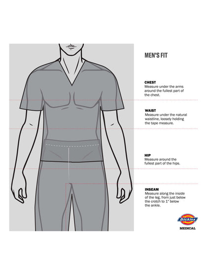 Men's 6-Pocket Mid Rise Scrub Pant - DK217 - Navy