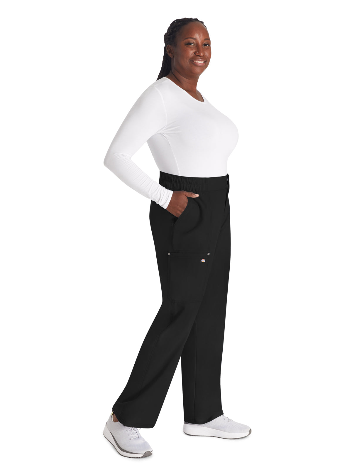 Women's 5-Pocket Wide Leg Scrub Pant - DK219 - Black