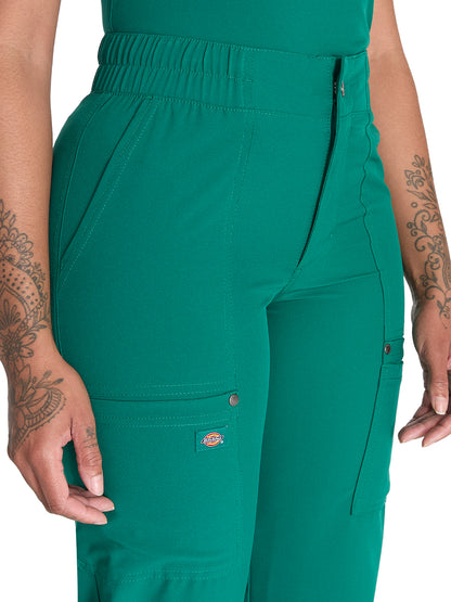 Women's 5-Pocket Wide Leg Scrub Pant - DK219 - Hunter Green