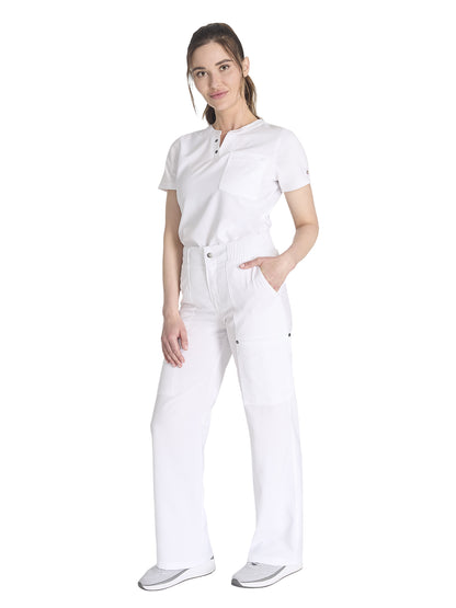 Women's 5-Pocket Wide Leg Scrub Pant - DK219 - White