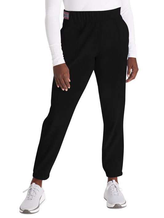 Women's 5-Pocket Tapered Leg Pant - DK221 - Black