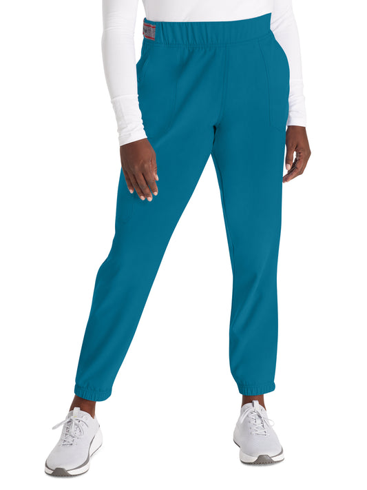 Women's 5-Pocket Tapered Leg Pant - DK221 - Caribbean Blue