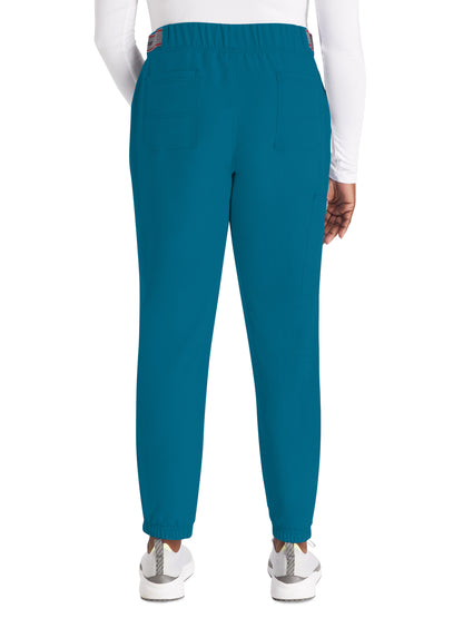 Women's 5-Pocket Tapered Leg Scrub Pant - DK221 - Caribbean Blue
