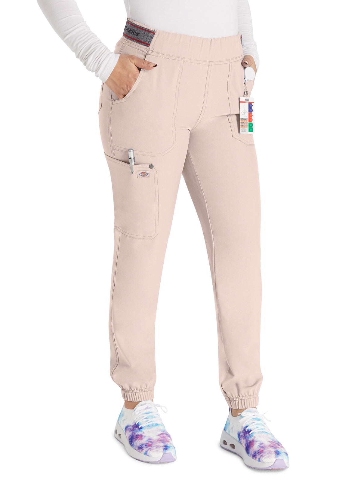 Women's 5-Pocket Tapered Leg Scrub Pant - DK221 - Canyon Rose