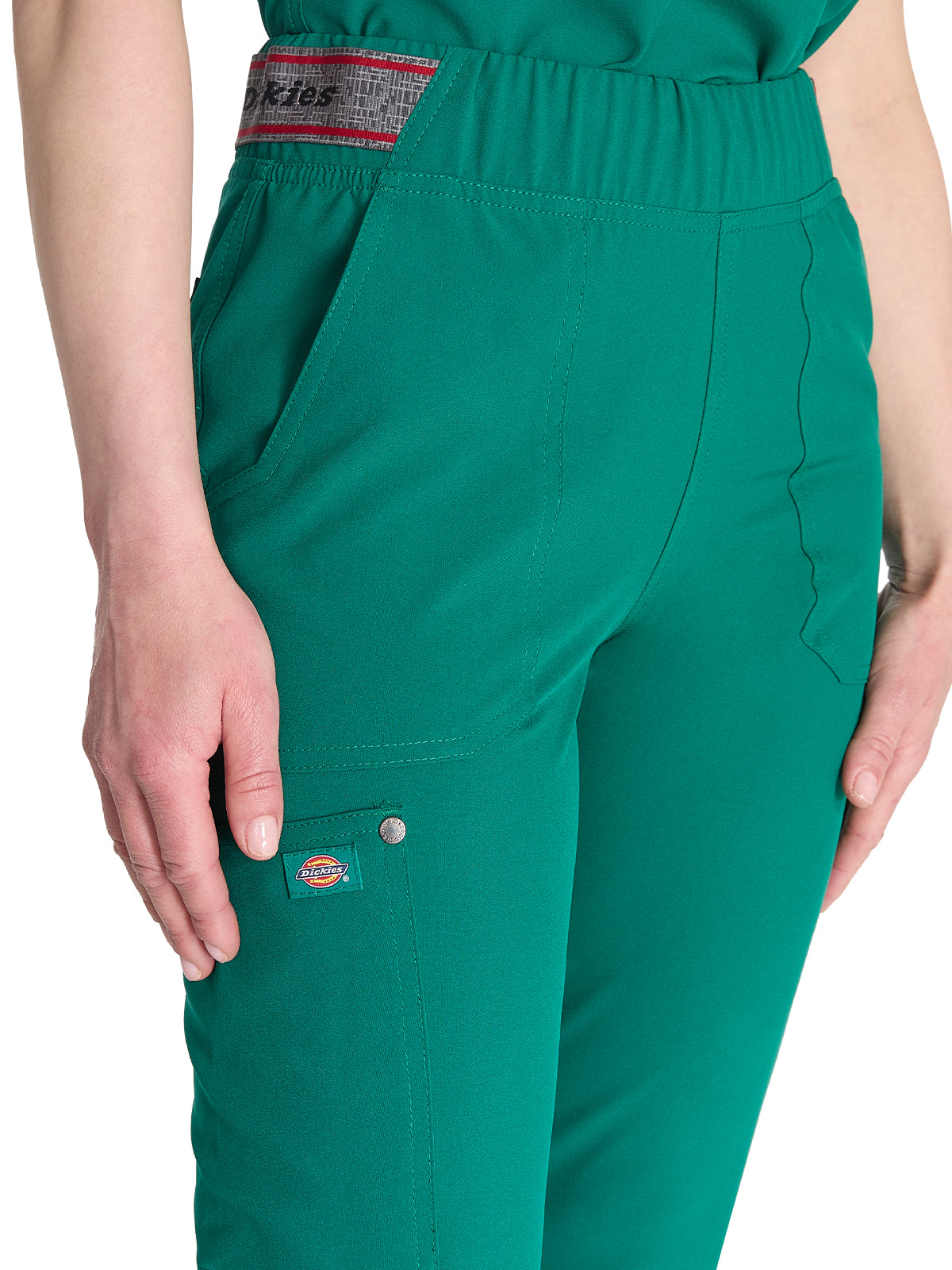 Women's 5-Pocket Tapered Leg Scrub Pant - DK221 - Hunter Green